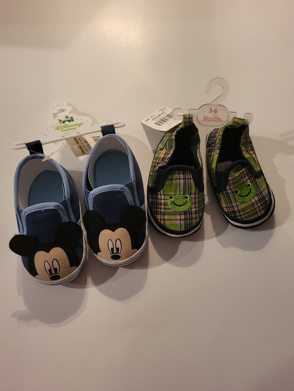 2 Pairs Of Toddler Boys Shoes Slippers New With Tags Disney Size 3/6 & 6/9 Month